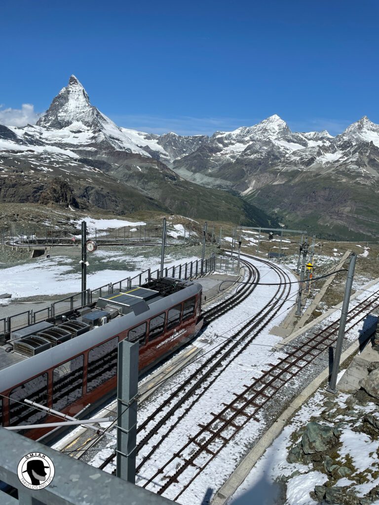 The Gornergrat rail station with the Matterhorn in the background