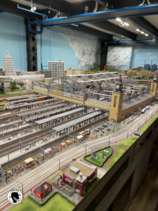 Image of a miniature rail station at the Minatur Wunderland attraction