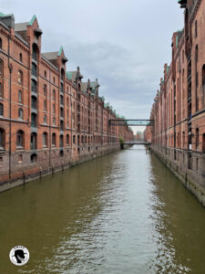 Hamburg - Image of a canal though  the Speicherstadt