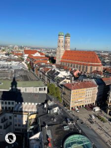 View of the Frauen Kirche from the top of St Peter's spire.