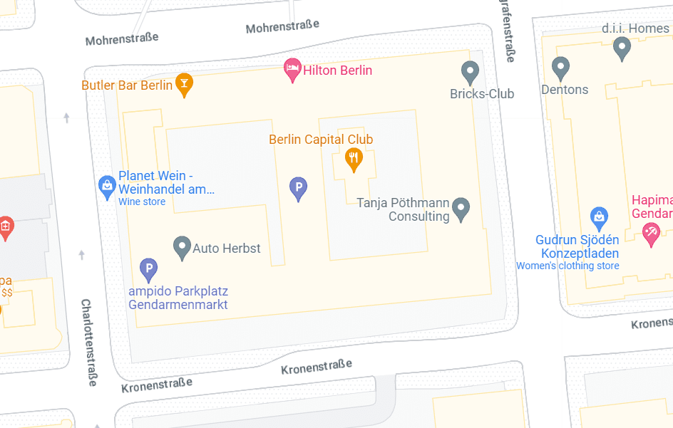 Google Map of Berlin Zoomed in further