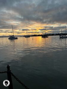 Image of  boats on the St Augustine bay at sunrise