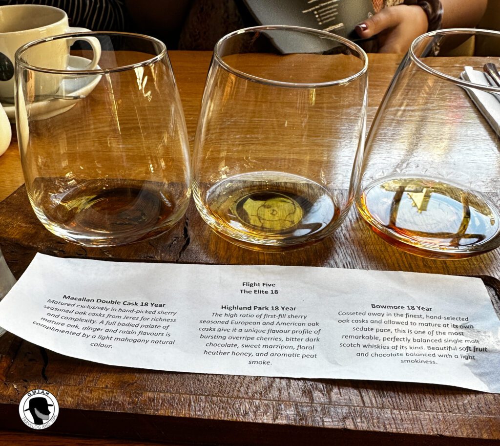 An image of the sample selections of scotch Whisky.