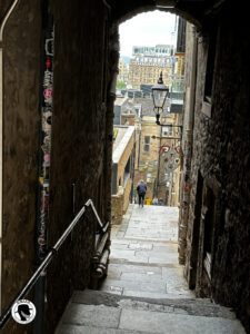 Walking down a Close in Edinburgh