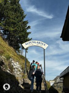 Sign at the entrance to the Alpen Garten