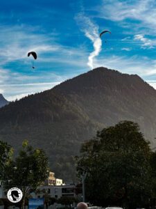 Picture of paragliders in Interlaken, Switzerland