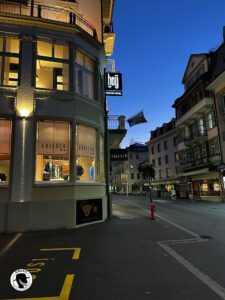 Street view of the Hey Hotle in Interlaken, Switzerland