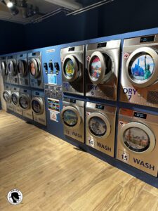 Images of the washer and dryer units at the Wash & Go laundromat.