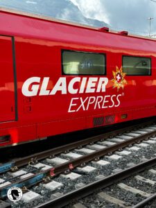 Image of a car on the Glacier Express, taken on the Grand Train Tour of Switzerland 