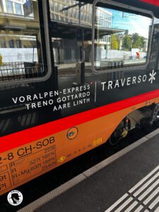 Car on the Voralpen Express that was part of the grand train tour of Switzerland..