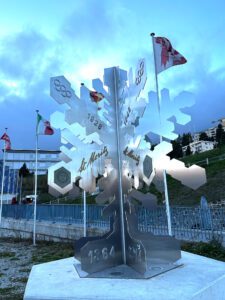 Giant Snowflake sculpture in St. Moritz