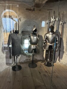 Collection of armor and weapons in the Chateau de Chillon