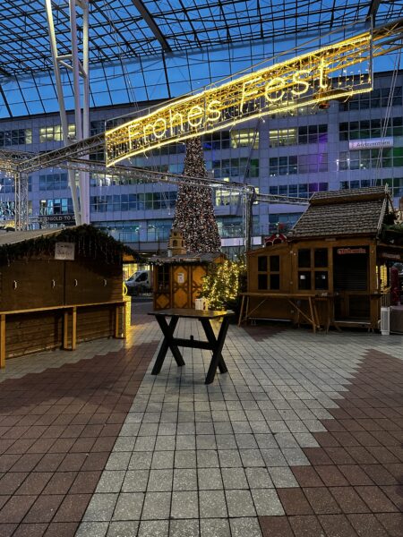 SIgn at the Munich Christmas Market at the airport 