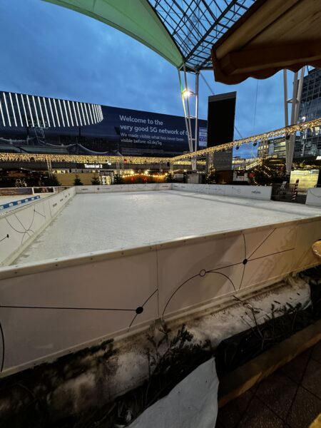 Ice skating rink at the airport Christmas Market