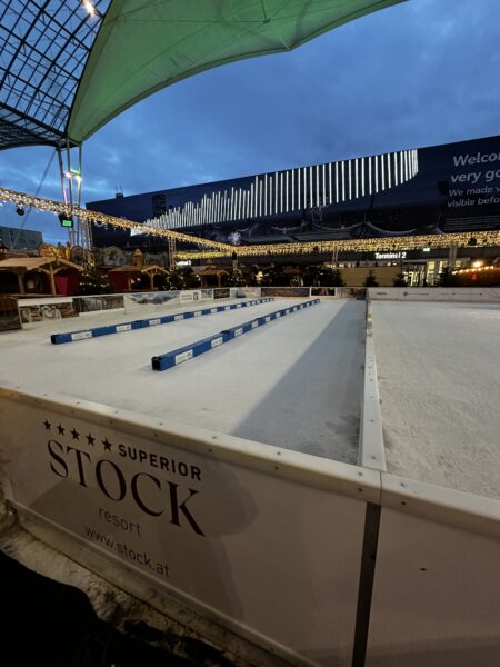 Curling lanes at the Munich airport Christmas Market