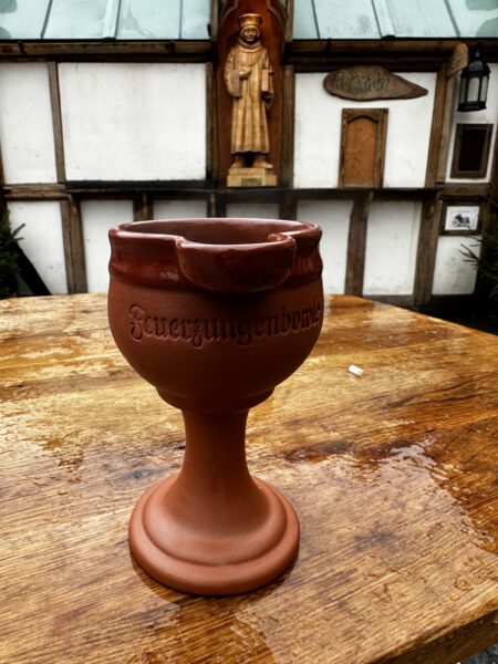 goblet for feuerzangenbowle served at the Wittelsbacher Platz market.