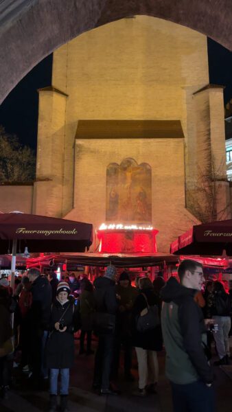 Munich Christmas Market - The feuerzangenbowle stand at the Isartor